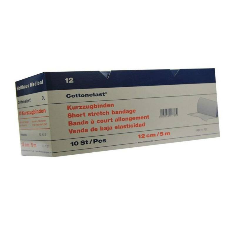 Holthaus Medical Wundpflaster Cottonelast® Kurzzug-Binde, 12 cm x 5 m, Klinikpackung à 10 von Holthaus Medical