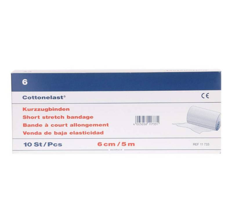 Holthaus Medical Wundpflaster Cottonelast® Kurzzug-Binde, 6 cm x 5 m, Klinikpackung à 10 von Holthaus Medical
