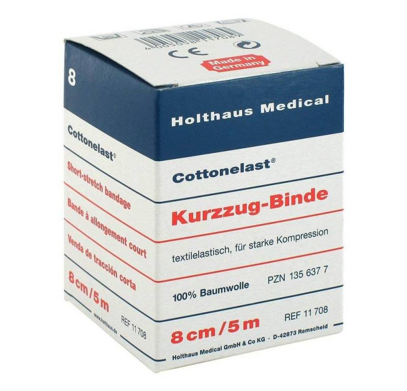 Holthaus Medical Wundpflaster Cottonelast® Kurzzug-Binde, 8 cm x 5 m, einzeln in Faltschachtel von Holthaus Medical