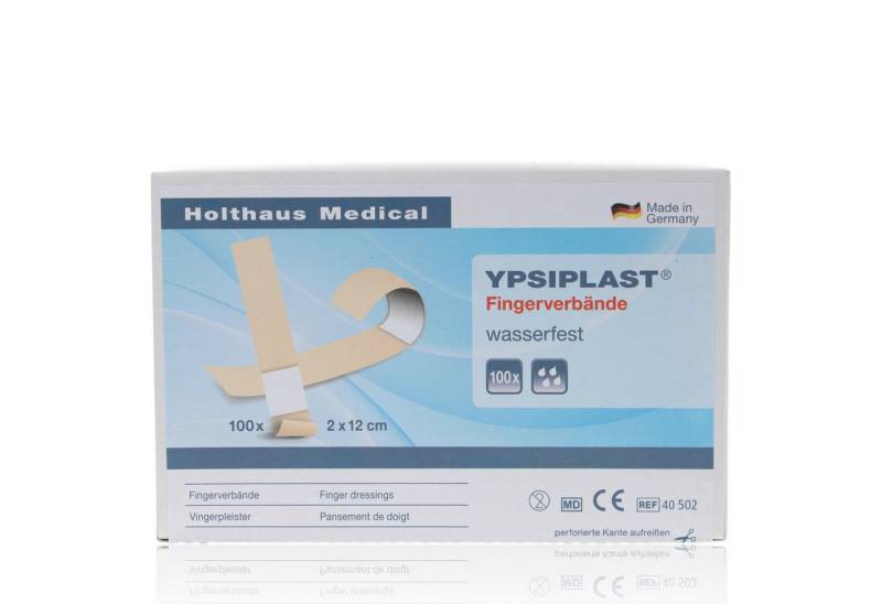 Holthaus Medical Wundpflaster YPSIPLAST Fingerverband wasserfest 2x12cm 100Stk (100 St., wasserabweisend), hohe Klebekraft mit langem Klebeteil von Holthaus Medical