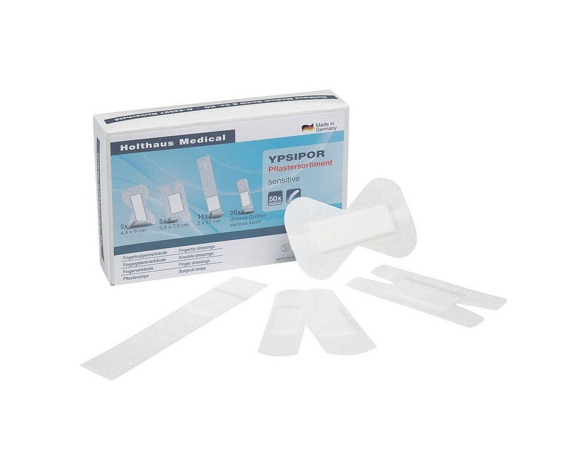 Holthaus Medical Wundpflaster YPSIPOR® sensitive (50 St), Sortiment mit 5 Größen von Holthaus Medical