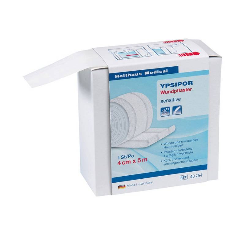 Holthaus Medical Wundpflaster YPSIPOR Wundpflaster, 4 cm x 5 m, Spenderbox Vlies - B07GPL7ZQ4 von Holthaus Medical