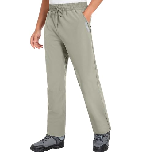 Herren Wanderhose Leichtgewichtige wasserabweisend Sweatpants Innennaht 30'' Outdoor Trekkinghose mit Reißverschlusstaschen Helles Khaki 05-S von Holure