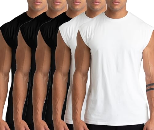 Holure 1 oder 3 oder 5 Pack Herren Gym Tank Tops Workout Ärmellose T-Shirts Athletic Muscle Tank Training Bodybuilding Shirts, 5er-Pack: Schwarz/Schwarz/Weiß/Weiß, Klein Holure 1 oder 3 oder 5 Pack Herren Gym Tank Tops Workout Ärmellose T-Shirts Athletic Muscle Tank Training Bodybuilding Shirts, 5er-Pack: Schwarz/Schwarz/Weiß/Weiß, Klein von Holure