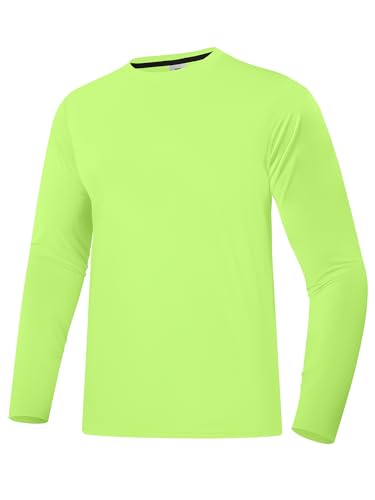 Men's Rash Guard Shirt UPF 50+ Sonnenschutz Kleidung Langarm-T-Shirts für Männer leichte schnell trocknende SPF UV Swim Shirts Gelb 05 S von Holure