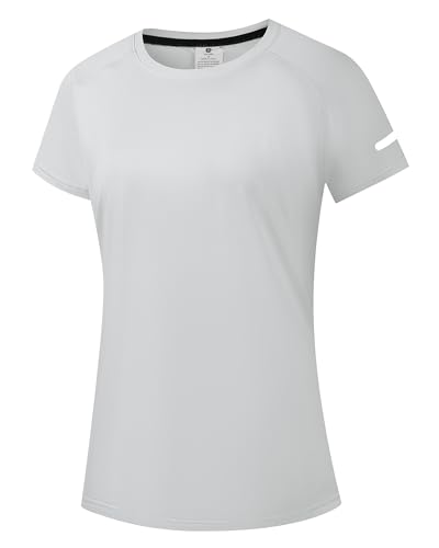 Damen Rash Guard UPF 50+ Sonnenschutz Kurz T-Shirts Leichte, schnell trocknende SPF UV Schwimm Shirts Grau 03-XL Damen Rash Guard UPF 50+ Sonnenschutz Kurz T-Shirts Leichte, schnell trocknende SPF UV Schwimm Shirts Grau 03-XL von Holure