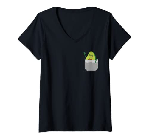 Damen Avocado Love Holy Guacamole Lover World Vegan Vegetarian T-Shirt mit V-Ausschnitt von Holy Guacamole Avocado Addict Cinco de Mayo Gift