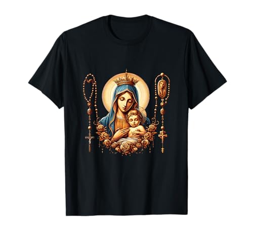 Heiliger Rosenkranz Jungfrau Maria Baby Jesus katholischer Rosenkranz Mysteries T-Shirt Heiliger Rosenkranz Jungfrau Maria Baby Jesus katholischer Rosenkranz Mysteries T-Shirt von Holy Rosary Virgin Mary Baby Jesus Catholic Rosary