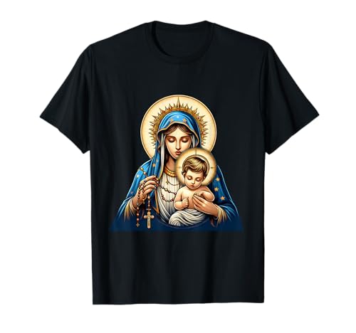 Heiliger Rosenkranz Jungfrau Maria Baby Jesus katholischer Rosenkranz Mysteries T-Shirt Heiliger Rosenkranz Jungfrau Maria Baby Jesus katholischer Rosenkranz Mysteries T-Shirt von Holy Rosary Virgin Mary Baby Jesus Catholic