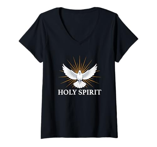 Damen Heiliger Geist Taube Symbol Christliche Botschaft Licht T-Shirt mit V-Ausschnitt Damen Heiliger Geist Taube Symbol Christliche Botschaft Licht T-Shirt mit V-Ausschnitt von Holy Spirit Bibel Glauben Zeichen Glaube Hoffnung