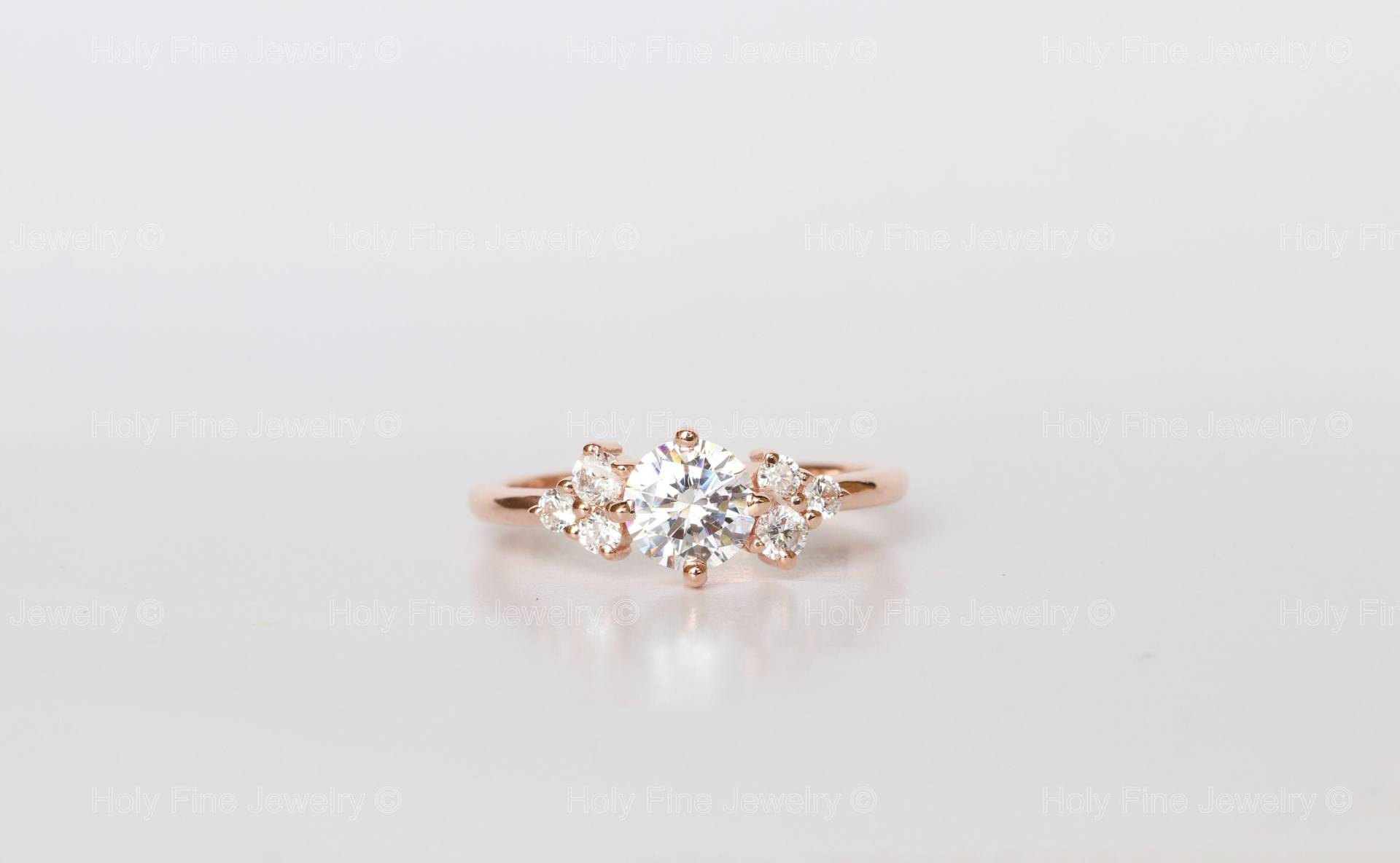 Natürliche Moissanite Verlobungsring Cluster Ring Alternate Diamond Stapeln Diamantring Stapel Diamant von HolyFineJewelry