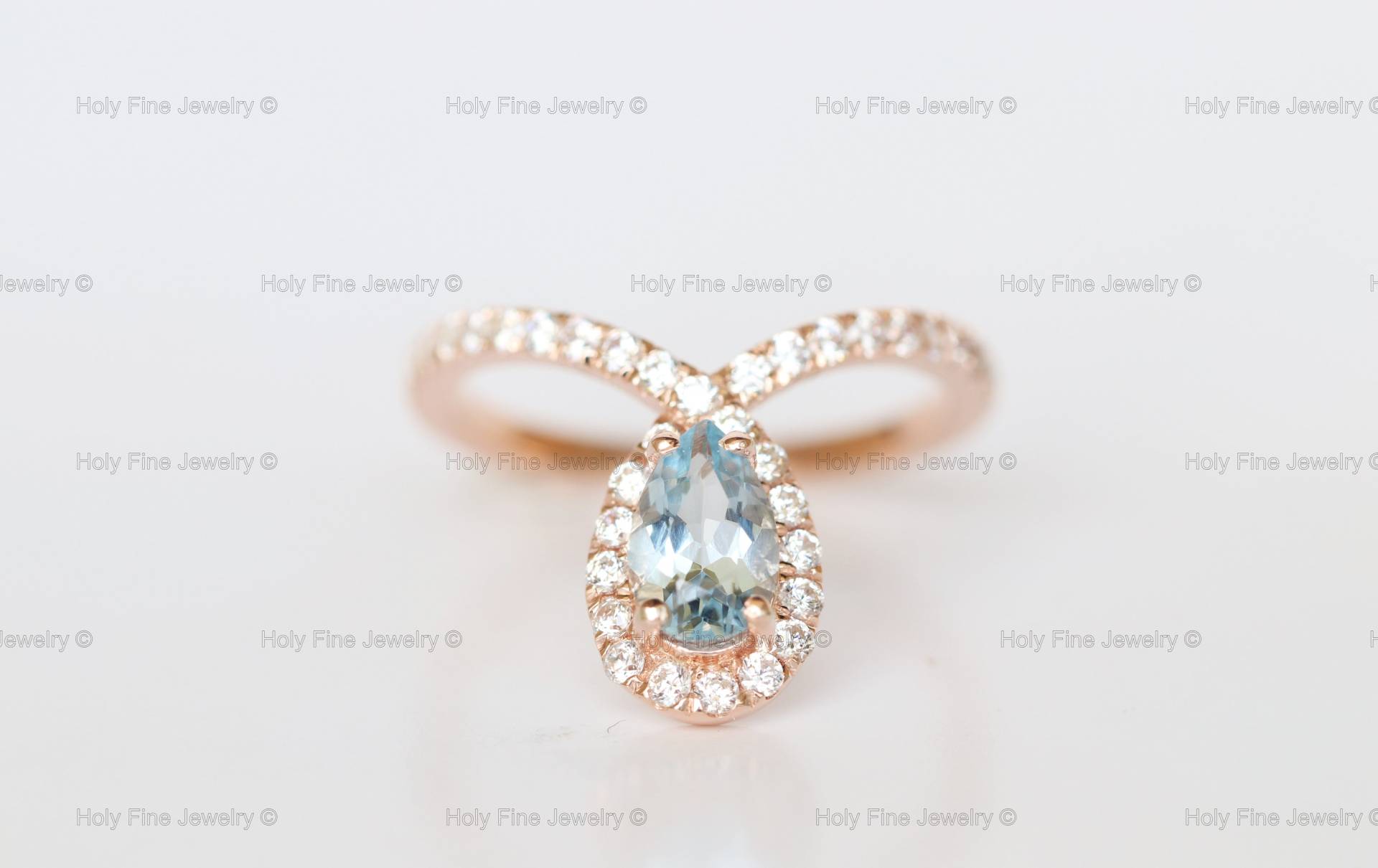 Natürlicher Aquamarin Ring, Vintage Verlobungsring, Versprechen Ring Für Frauen, März Birthstone, Jahrestag Hochzeitsgeschenke von HolyFineJewelry