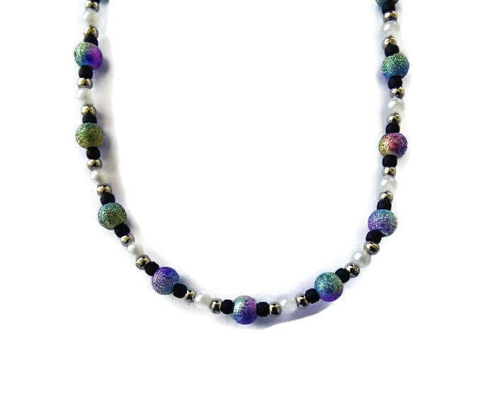 Peacock Stardust Perlen Halskette ~ Acryl Perlenkette von HolyFireDesigns