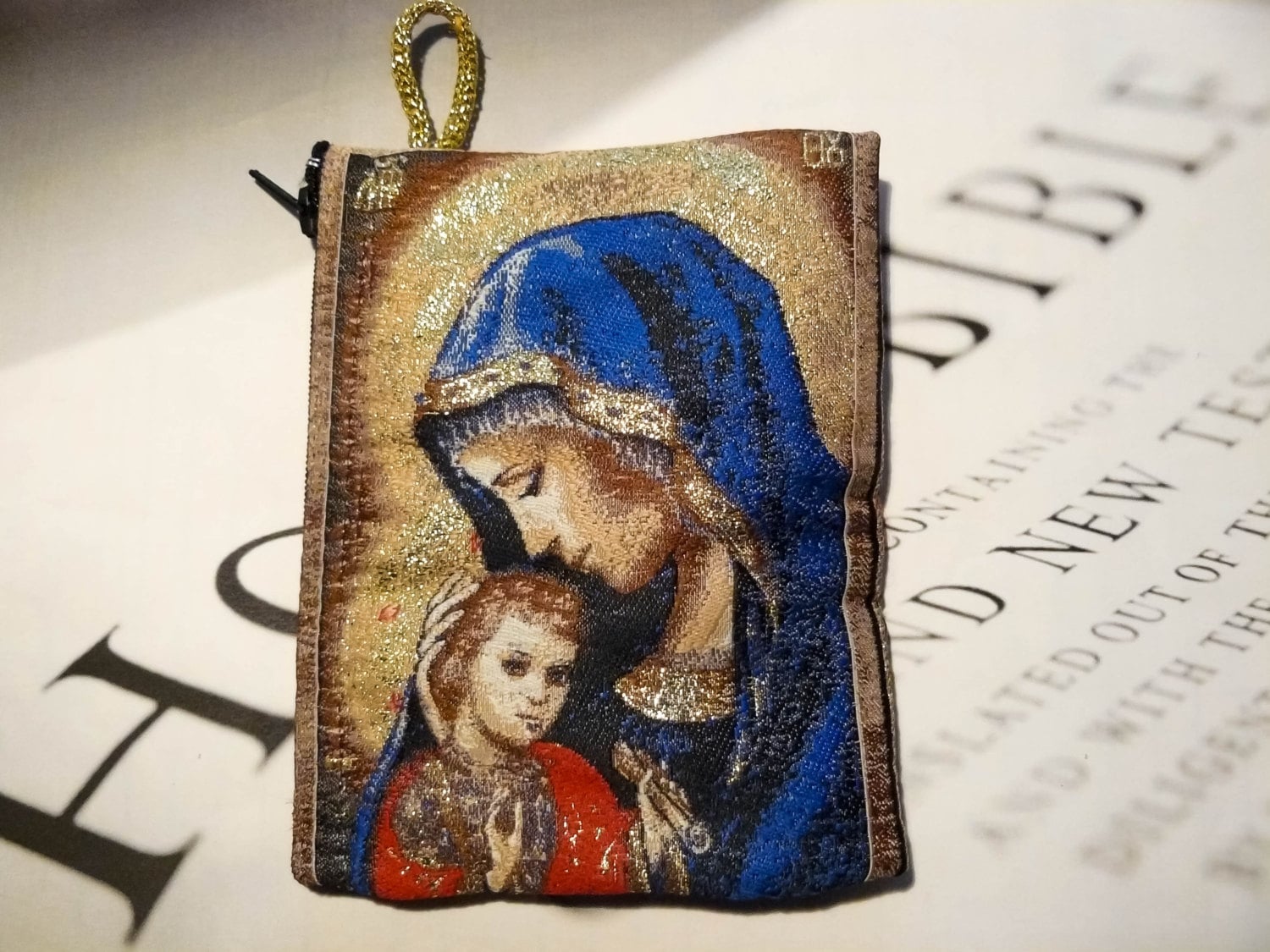 Gewebte Teppich Rosenkranz Beutel | Brieftasche , Fälle. | Jesus Mutter Maria Jesus Gewebte Teppich Rosenkranz Beutel | Brieftasche , Fälle. | Jesus Mutter Maria Jesus von HolyGifts