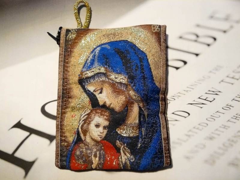 Gewebte Teppich Rosenkranz Beutel | Brieftasche , Fälle. | Jesus Mutter Maria Jesus Gewebte Teppich Rosenkranz Beutel | Brieftasche , Fälle. | Jesus Mutter Maria Jesus von HolyGifts