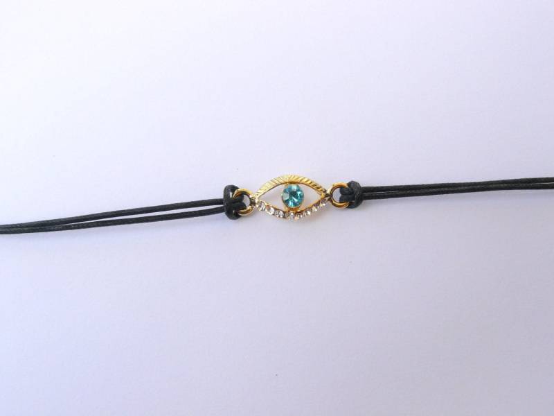 Kabbalah Schmuck Für Liebe, Hoffnung Und Gebet - Schwarze Kette Goldton Evil Eye Mit Türkis Steinen Armband Kabbalah Schmuck Für Liebe, Hoffnung Und Gebet - Schwarze Kette Goldton Evil Eye Mit Türkis Steinen Armband von HolyGifts