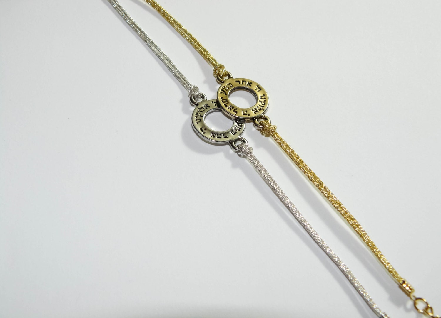 Lot Von 2 - Kabbalah Schmuck Für Liebe, Hoffnung Und Gebet Gold Silber String, "Schma Israel" Edelstahl Lot Von 2 - Kabbalah Schmuck Für Liebe, Hoffnung Und Gebet Gold Silber String, "Schma Israel" Edelstahl von HolyGifts