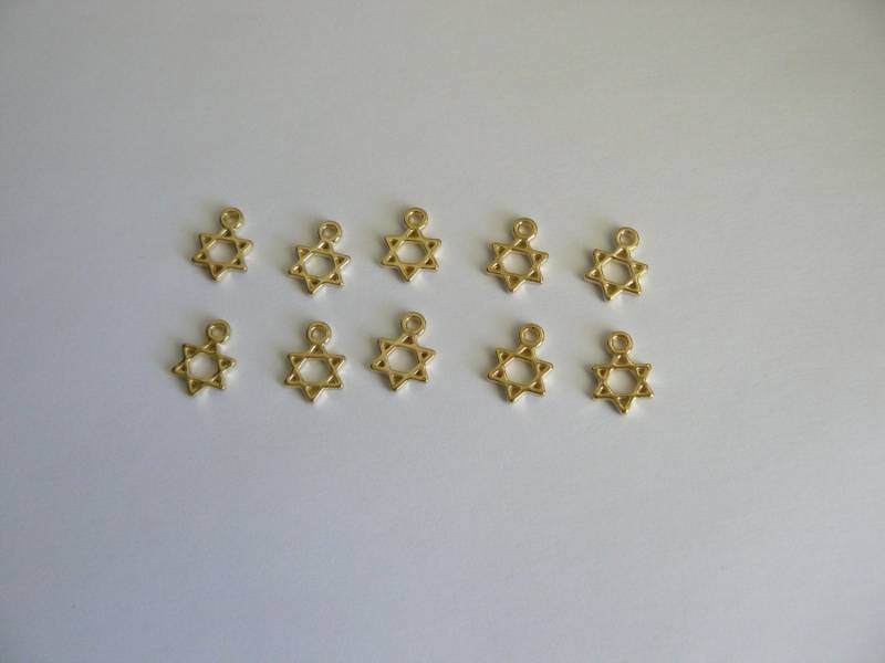 Menge Von 10 - Kabbalah Schmuck Für Liebe, Hoffnung Und Gebet Goldene Farbe "Magen David" | Davidstern Halskette Armband Menge Von 10 - Kabbalah Schmuck Für Liebe, Hoffnung Und Gebet Goldene Farbe "Magen David" | Davidstern Halskette Armband von HolyGifts