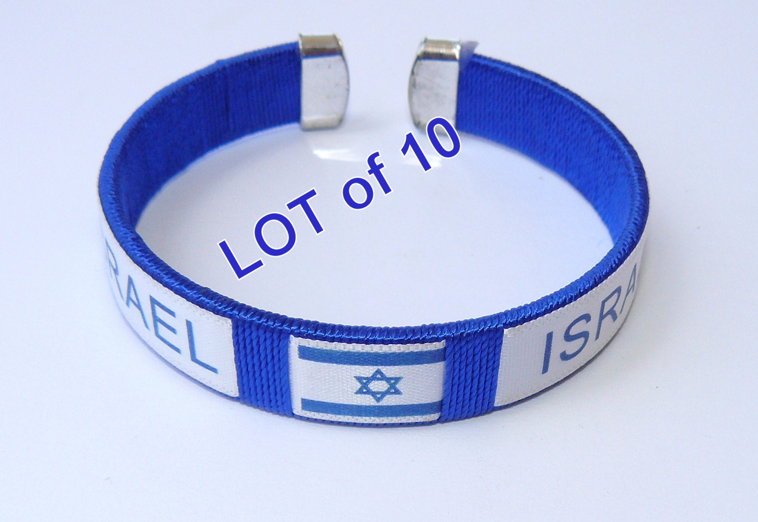 Menge Von 10 Stück Weiß Und Blau Mode Israel Flagge "Israel" Armband Menge Von 10 Stück Weiß Und Blau Mode Israel Flagge "Israel" Armband von HolyGifts