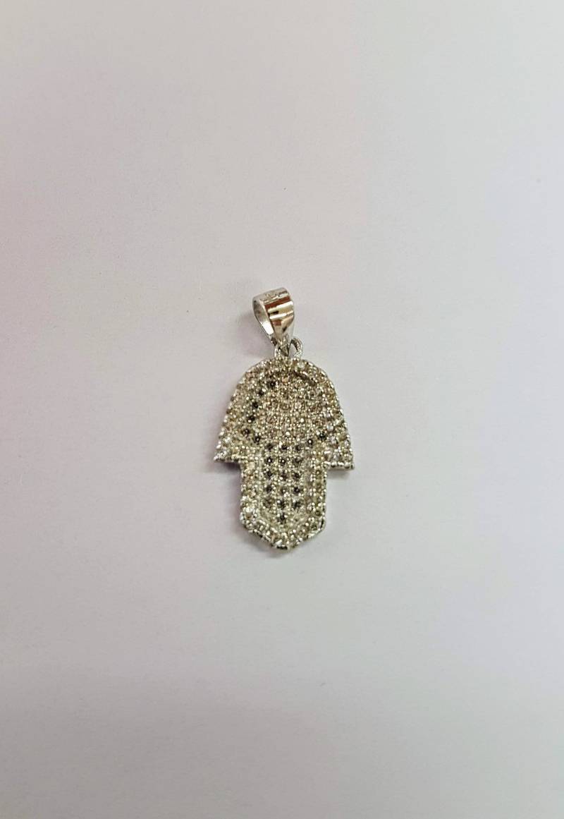 Silber 925 "Hamsa" Anhänger Mit Weißem Hochwertigen Kristall Zirkonia Glück Kabbalah Schmuck Silber 925 "Hamsa" Anhänger Mit Weißem Hochwertigen Kristall Zirkonia Glück Kabbalah Schmuck von HolyGifts