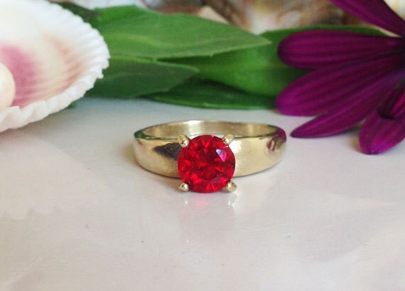 Granat Ring - Januar Geburtsstein Liebe Hochzeitsschmuck Edelstein-Ring Gold Facettierte Braut Geschenk von HolyLandChic