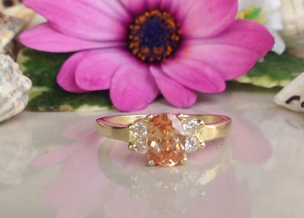 Citrin Ring - Echter Edelstein November Geburtsstein Kleiner Goldring Facettierter Schlichter Prong Citrin Ring - Echter Edelstein November Geburtsstein Kleiner Goldring Facettierter Schlichter Prong von HolyLandJewelry