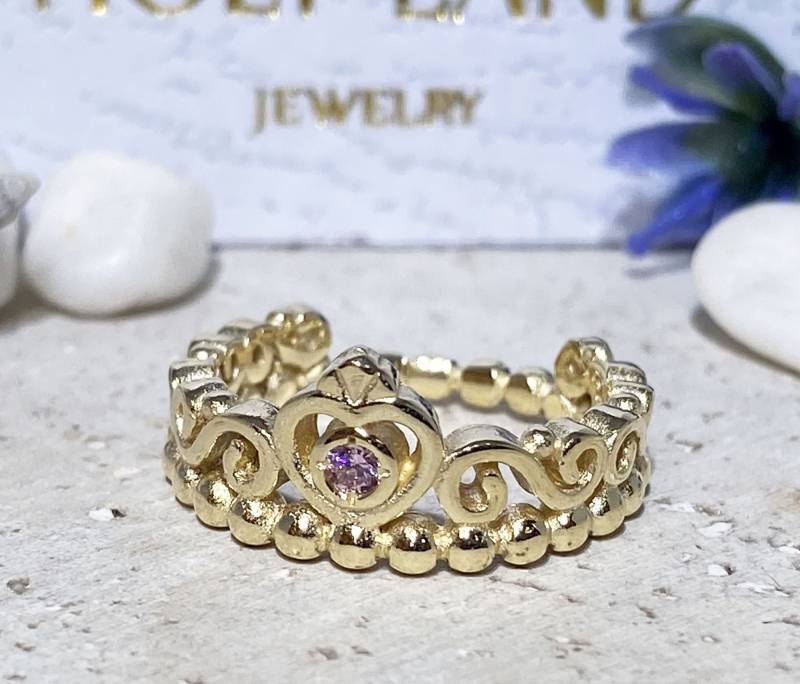 Krönchen Ring - Zarter Königlicher Prinzessinenring Geschenk Für Braut von HolyLandJewelry