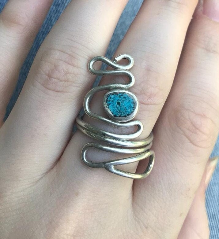 Handgefertigter Sterling Silber Türkis Ring von HolyLandJewels18