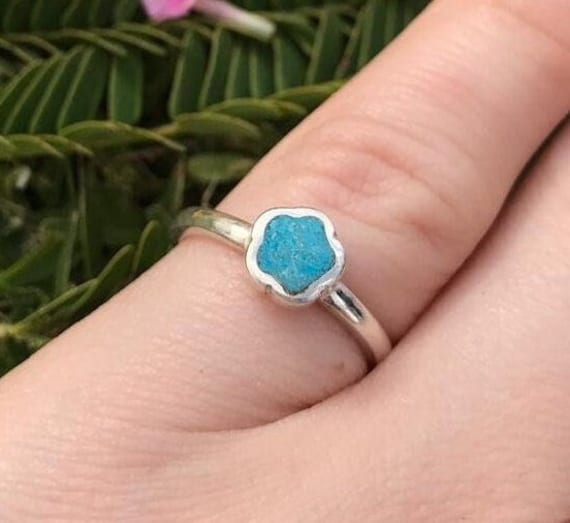 Handmade Sterling Silber Türkis Kleeblatt Ring Boho Schmuck von HolyLandJewels18