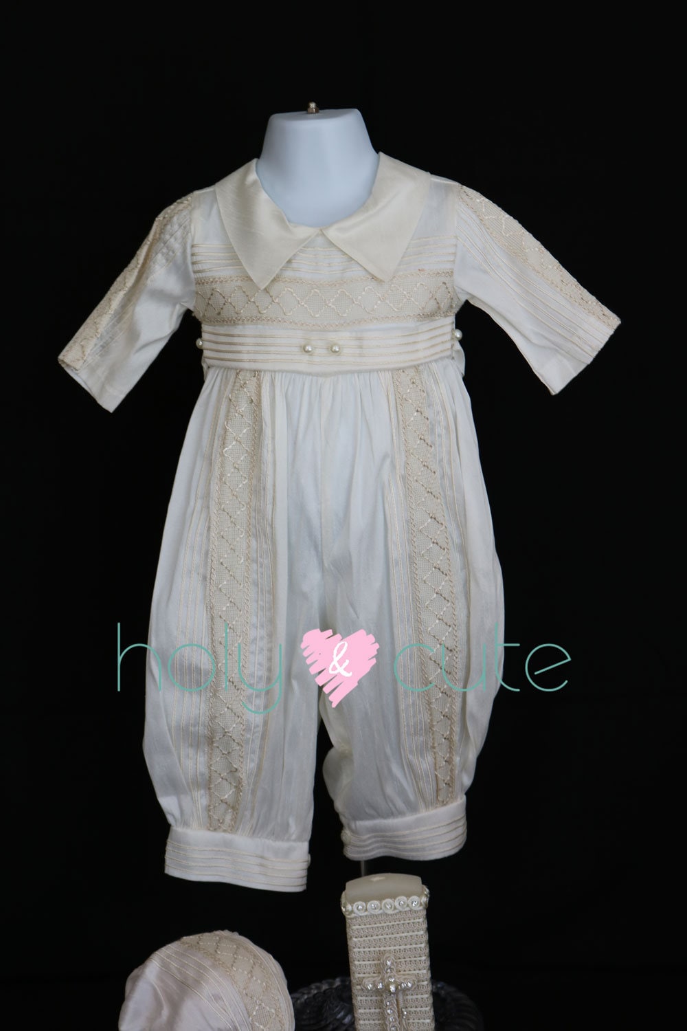 Baby Boy Taufkleid, Baby-Boy-Tauf-Outfit, Elfenbein-Taufe Outfit, Segnung Ropon Para Niño, De Bautizo von HolyandCuteBoutique