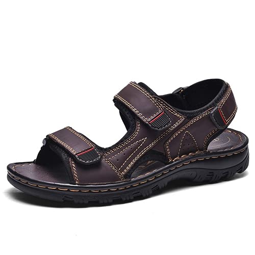 Holystep Herren Sandalen Echtes Leder Verstellbare Sport Outdoor Wanderschuhe Unisex Sandalen Knöchelriemen von Holystep