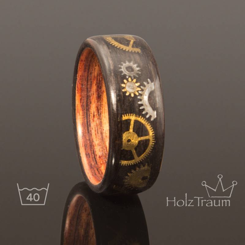 Zeitring - Holzring Steampunk Momo Zeitgeist von HolzTraum