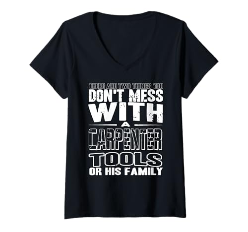 Damen Zimmermann Werkzeuge Familie Finger Weg BAU T-Shirt mit V-Ausschnitt Damen Zimmermann Werkzeuge Familie Finger Weg BAU T-Shirt mit V-Ausschnitt von Holzbauer Respekt Familie Handwerk Humor