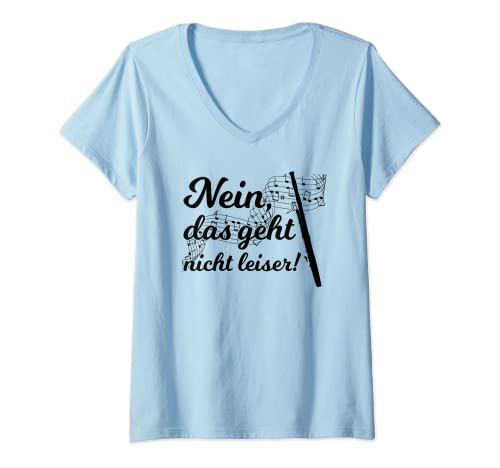 Damen Nein Das Geht Nicht Leiser! Fagottist Retro Fagott T-Shirt mit V-Ausschnitt von Holzblasinstrument Fagott Geschenke