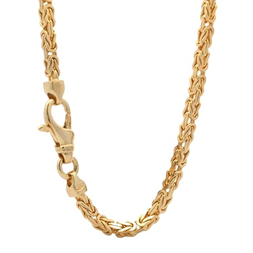 hoplo holzenplotz Edle Goldkette Königskette Breite 2,5 mm - massiv 585-14 Karat Gold, Kettenlänge:50 cm von hoplo holzenplotz