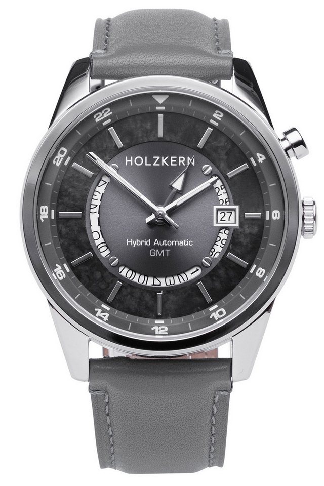 Holzkern Automatikuhr GMT Skywhirl Marmor/Silberfarben von Holzkern
