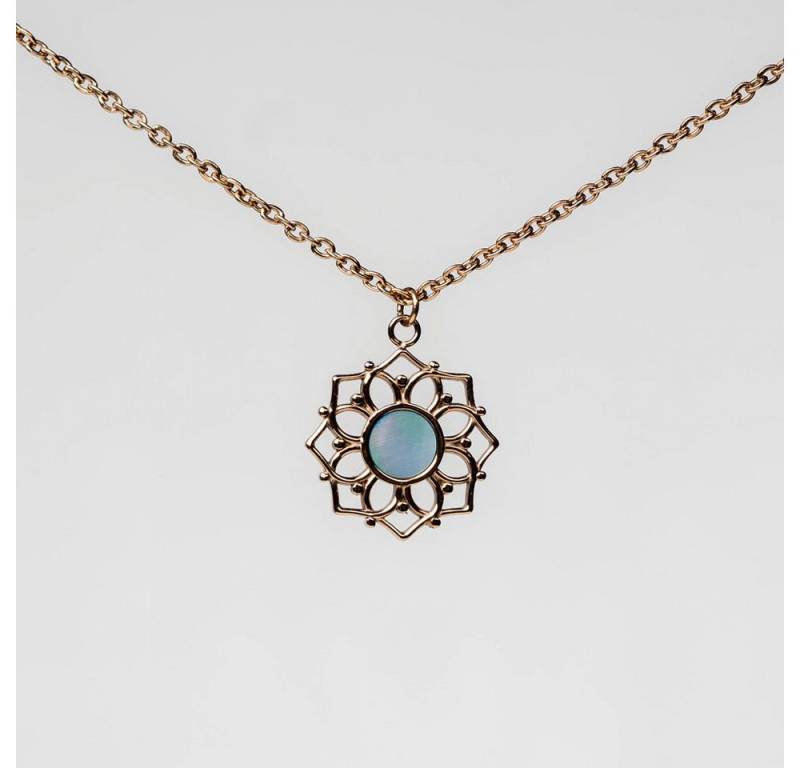Holzkern Kette mit Anhänger Halskette mit blauem Perlmutt Anhänger - Holzkern Modell: Jewelry von Holzkern