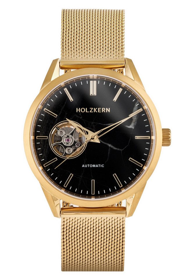 Holzkern Quarzuhr Unisex-Armbanduhr Automatik Inverno Marmor/Goldfarben von Holzkern