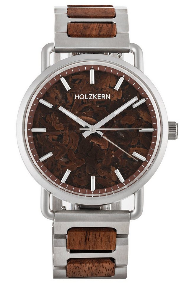 Holzkern Quarzuhr Unisex-Uhr Quarz Espressino Kaffee/Walnuss von Holzkern