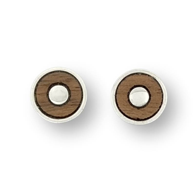 Holz-Ohrstecker, Holz-Ohrringe, Silber Walnussholz Holz-Ohrstecker, Holz-Ohrringe, Silber Walnussholz von Holzklopfen