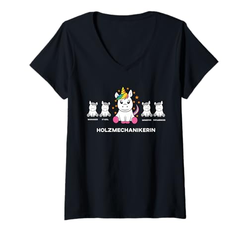 Damen Holzmechanikerin lustige Einhorn Idee für Mitarbeiter T-Shirt mit V-Ausschnitt Damen Holzmechanikerin lustige Einhorn Idee für Mitarbeiter T-Shirt mit V-Ausschnitt von Holzmechaniker Designs und Bekleidung