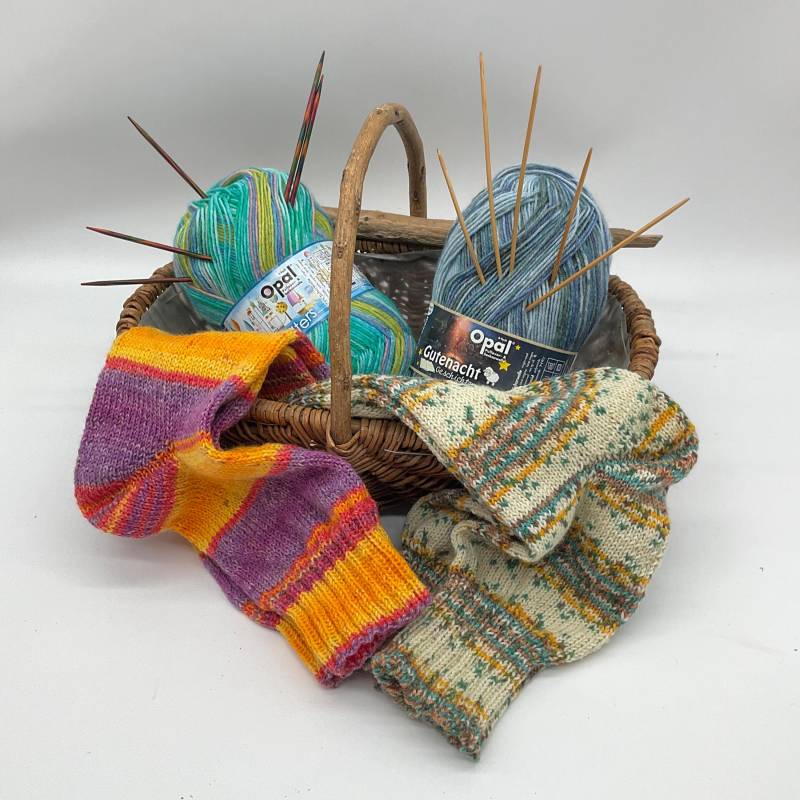 Socken 43/44 Aus Opal Wolle, Handgestricktes Geschenk von Holzpieces