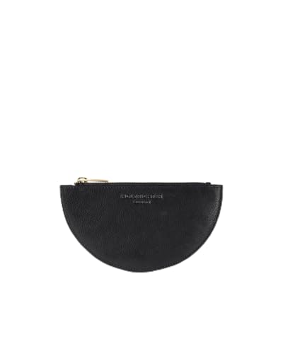 HOLZRICHTER Berlin – Halbmond Damen Geldbörse aus Leder (No 20-1), Vintage, 18,5x10x2 cm, Halbrundes Kompaktes Portemonnaie mit 3 Kartenfächern und Münzfach, Handlicher Geldbeutel in Schwarz von HOLZRICHTER Berlin