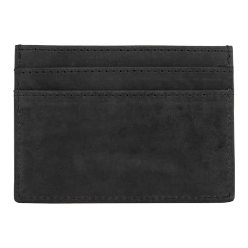 HOLZRICHTER Berlin - Kleines Kartenetui aus Leder (No 3-1), Slim Wallet, 7x10x1 cm, 4 Kartenfächer und 1 Einschubfächer, Geldbeutel ohne Münzfach, Schwarz-Anthrazit von HOLZRICHTER Berlin