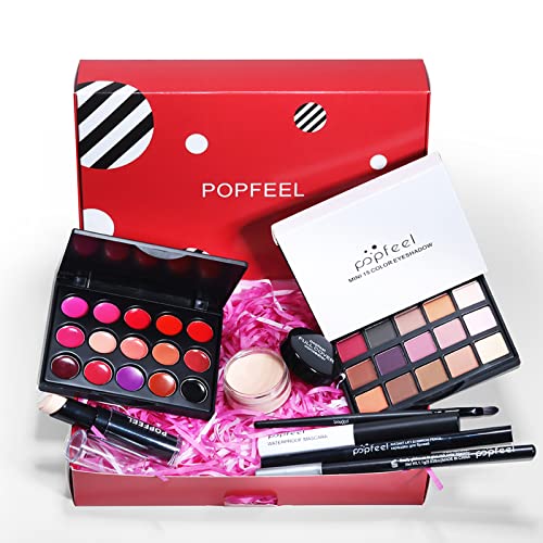 8-teiliges Make-up-Box-Set mit Wimperntusche, Eyeliner, Augenbrauenstift, Lippenstift Und Concealer Tolle Geschenk-Idee für Mädchen und Frauen von Holzsammlung