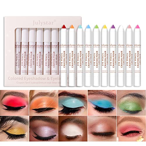 Holzsammlung 10 Farben Lidschatten Stift Set, Wasserdichter Matte Perlmuttartiger Pencil Crayon Makeup Augenaufheller Stick Langanhaltende Schimmer Einfaches Auftragen Drehbar Lidschattenstift, A von Holzsammlung