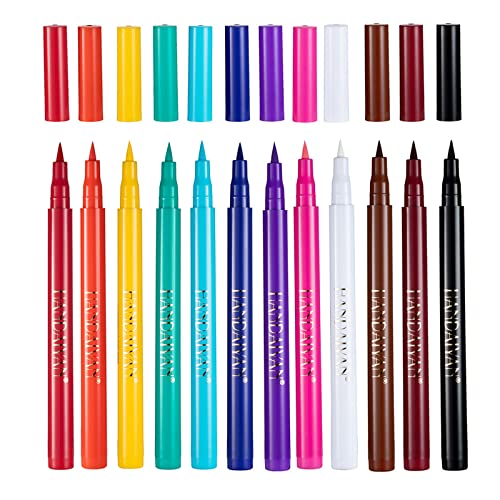 Holzsammlung 12 Farben Farbige Eyeliner Set, Weihnachten Halloween Farbiger Flüssiger Eyeliner Makeup Wischfest Wasserdicht Langlebiger Eyeliner, Hohe Farbe Multifunktionale Gesichtsmalerei Schminke von Holzsammlung