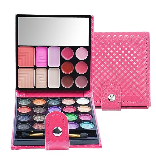 Holzsammlung 32 Farben Lidschatten-Palette Makeup Palette Pearl Matte Shimmer Lidschatten für Augen,Gesicht, Haare,Körper, Langlebig und wasserdicht, Mit Doppelseitigem Make-up-Pinsel und Spiegel von Holzsammlung