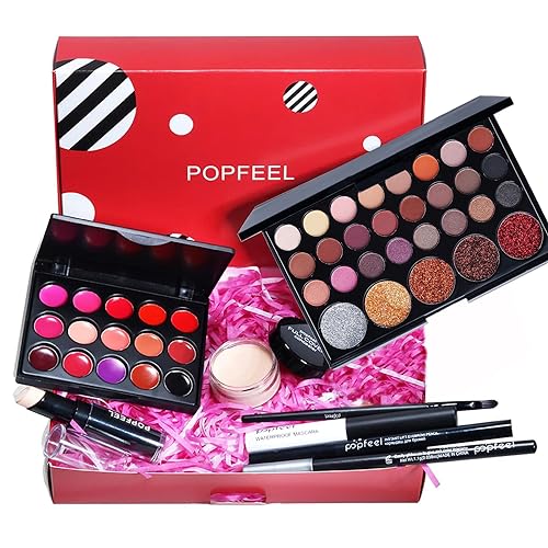 Holzsammlung Schminke Set, Schminkset Damen Schminkset Frauen für Gesicht Augen und Lippen, Make-up Sets Makeup Kit for Women Teenager, Kosmetik Make up Set mit Lidschatten für Damen und Mädchen von Holzsammlung