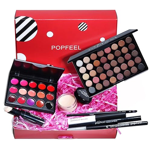 Holzsammlung Schminke Set, Schminkset Damen Schminkset Frauen für Gesicht Augen und Lippen, Make-up Sets Makeup Kit for Women Teenager, Kosmetik Make up Set mit Lidschatten für Damen und Mädchen von Holzsammlung